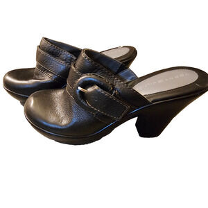 Tommy Hilfiger Womens Millie Heeled Mule Faux Leather Black Size 8.5